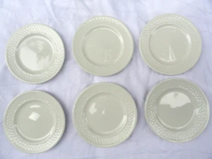 Juego de 6 platos redondos de pan/postre de mimbre Oneida tejido de canasta blanco de 6" - Imagen 1 de 9