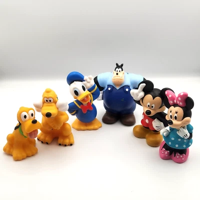 Lote de 6 figuras Disney vinilo plástico suave juguetes de baño Mickey Minnie y sus amigos Foto 1 de 4