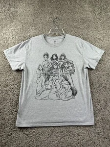 Disney Princess Shirt Girls XXL 2XL Gray Black Stencil Sketch Short Sleeve Kids - Picture 1 of 8