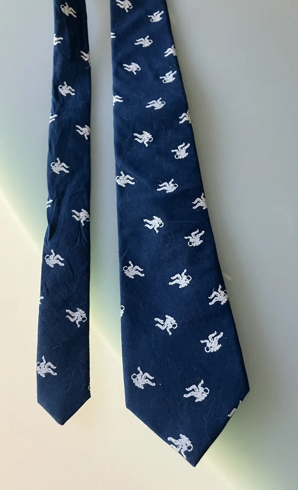 Youth Necktie Astronaut Space Youth Kids Boy's Tie Navy Cotton Space Theme 46” - Image 1 of 4