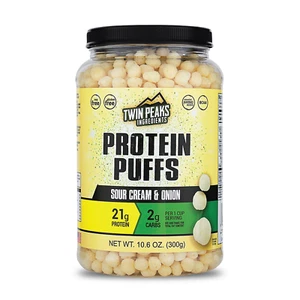 Twin Peaks Protein Puffs - (Sour Cream & Onion), Keto Friendly, Low Carb Snack ( - Picture 1 of 12