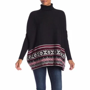 Joseph A SOUTHWEST Patterned Turtleneck Poncho Sweater Size M NEW MEDIUM  - Picture 1 of 7