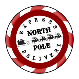 Christmas North Pole delivery Thank you stickers, labels, tags, envelope seals - Picture 1 of 1