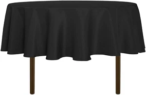 round Tablecloth - 60 Inch - Water Resistant Spill Proof Washable Polyester Tabl - Picture 1 of 12