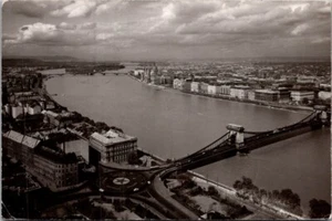 BUDAPEST Hungary birds eye view 4x6 RPPC Postcard - Picture 1 of 2