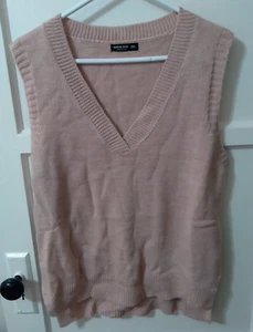 Women's Ribbed Knit V-neck Pullover Sweater Vest - 0XL (12) - Beige - Bild 1 von 5