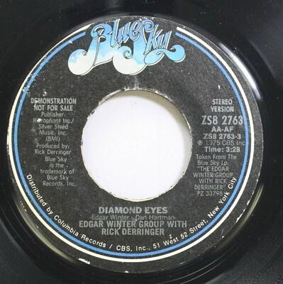 Rock Promo 45 Edgar Winter Group With Rick Derringer - Diamond Eyes / Diamond Ey Foto 1 de 2
