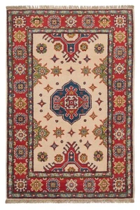Kazak Alfombra Oriental Hecha A Mano 123x81 Cm - Nueva, Fina, Alfombra, Beige - Imagen 1 de 11