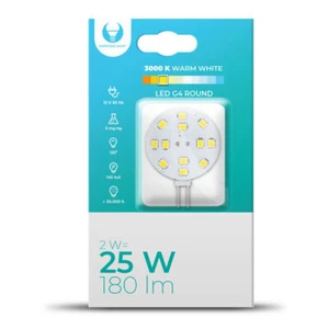 LED Bombilla Foco Halógeno Focos, 30mm G4 2835SMD Blanco Cálido 12V 2W ~ - Imagen 1 de 2