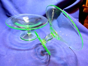 Grünes Glas Kompott Sockel Geschirr T - Bild 1 von 4