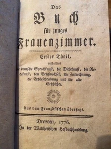 Buch für junges Frauenzimmer Dresden 1772 antik - Bild 1 von 9