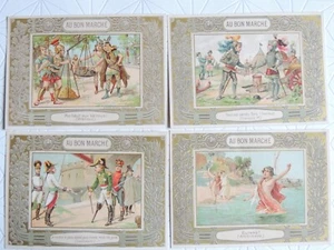 4 chromos Au Bon Marché Phrase célèbre Daumesnil François I Archiméde Eureka - Imagen 1 de 2