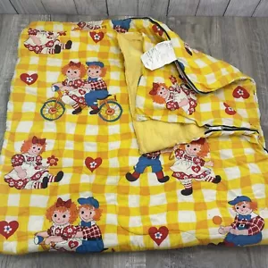 Raggedy Ann Andy Vintage Schlafsack gelb 34" x 69" Baumwolle mit Polywatte - Bild 1 von 14