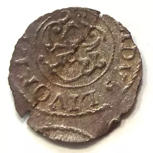 Solidus Christina Livonia Riga Billon Silver Coin Schilling Sweden - Picture 1 of 3