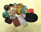 GEMSTONE LOT OF 18 PIECES TAKEN OUT OF SCRAP GOLD RINGS ETC #107
