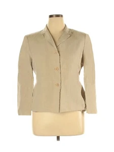 $$$ KATE HILL LINEN RAYON BLAZER TAN BEIGE JACKET 14 $130 - Picture 1 of 2