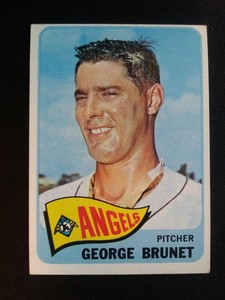 1965 Topps Baseball Card # 242 George Brunet - Los Angeles Angels