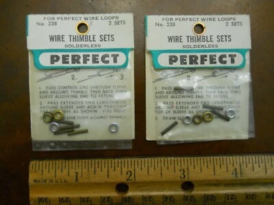 PERFECT MODEL AIRPLANE PARTS #238 WIRE THIMBLE SETS 2 PACKS CONTAINING 2 SETS EA - Image 1 of 4