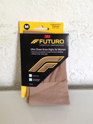 Hasta la rodilla Futuro ultra transparentes para mujer, compresión moderada, talla mediana Foto 1 de 4