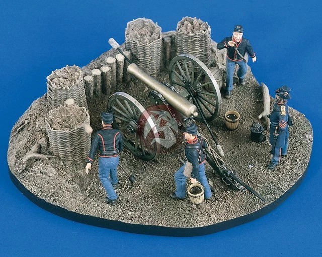 Verlinden 54mm 1/32 União 12 libras arma de substituição guerra civil com 4 figuras 2064 - Imagem 1 de 1