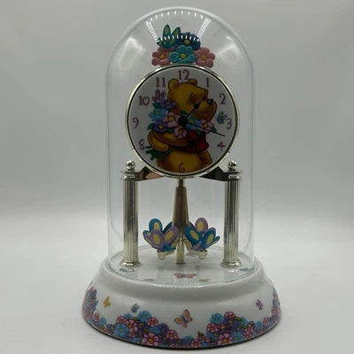 Disney Winnie the Pooh Anniversary Clock Butterflies Flowers Battery Y2K 2001 - Image 1 of 4