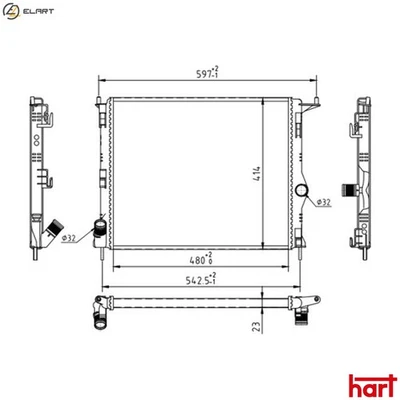 RADIATOR ENGINE COOLING 611 930 FOR RENAULT DACIA LOGAN/Pickup/MCV/EXPRESS 1.6L - Image 1 of 4