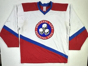 Vintage Skateful Dead Hockey Trikot rot weiß blau Skulls Logo Gr. XL Grateful - Bild 1 von 6