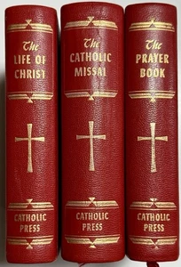 Catholic Press Set: Prayer Book, Missal, Life of Christ 1954 w/Ribbons & Extras! - Foto 1 di 12