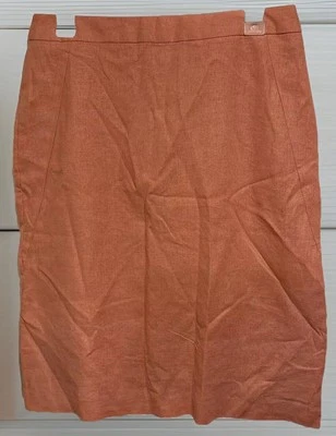 Falda Lápiz Chadwicks Rosa Coral Mezcla Lino Forrada Trabajo Carrera Mujer Talla 6 Foto 1 de 4