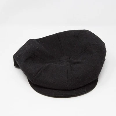 Sombrero negro Epoch 100 % lana Newsboy Cabbie talla mediana Foto 1 de 4