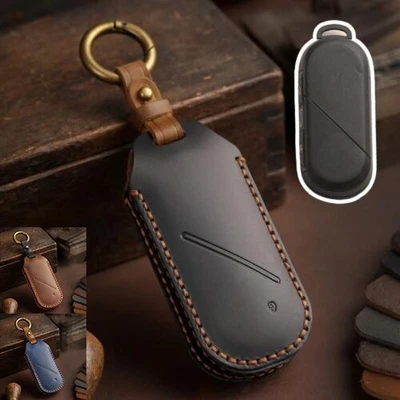 Genuine Leather Car Key Fob Case Cover For BMW Mini Cooper Clubman Countryman Foto 1 de 4