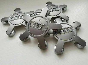 135mm STAR STYLE ALLOY WHEEL CENTRE CAPS 4F0601165N GREY AUDI A3 A4 A5 A6 A7 A8 - Picture 1 of 2