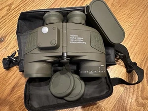 10X50 Military Marine BAK4 Prism Binoculars Waterproof With Rangefinder Compass - Picture 1 of 5