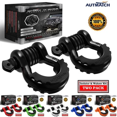 AUTMATCH D Ring Shackle 3/4" Shackle Heavy Duty Off Road Recovery Clevis Shackle - Image 1 of 4