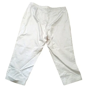 Linea by Louis Dell"olio Satin like White Women Capris Size 1X - Picture 1 of 9