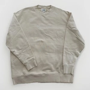 Mate The Label Oversized Organic Cotton Crewneck Embroidered Small Lounge Cream - Picture 1 of 13