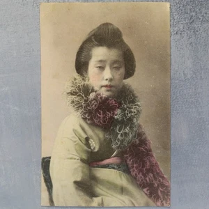 Cartolina Giapponese Donna Etnica Vestita Antica Giappone anni 1910🪭 - Foto 1 di 6
