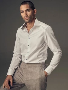 Stenströms Contrast Detail Fitted Body, Twofold Super Cotton - Picture 1 of 9