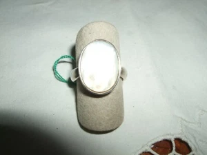 ANELLO RING ARGENTO SILVER 925 MADREPERLA ABALONE SFACCETTATA CABOCHON 10 STERLI - Foto 1 di 7