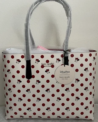Nuevo con etiquetas Bolso de Mano Grande Kate Spade NY Disney Minnie Mouse Pergamino Multi PXR00430 Foto 1 de 4