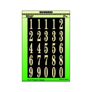 HY-KO MM-3N BLACK GOLD STICK ON ADHESIVE 2" NUMBERS 0250472 - Picture 1 of 1