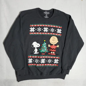 Peanuts Weihnachtspullover Sweatshirt Herren XL grau Snoopy Charlie braun Grafik - Bild 1 von 9