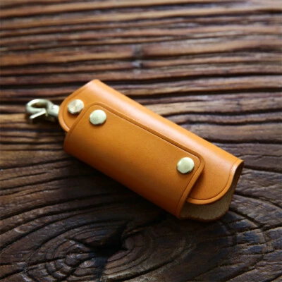 Hot Masculino Retrô Couro Genuíno Fivela Bolsa Chave Cintura Pendurada Couro de Vaca Presentes de Festa - Imagem 1 de 4