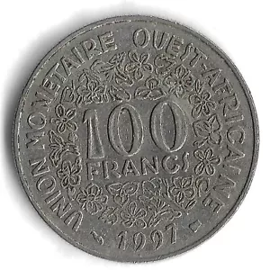 1997 Western African States 100 Francs CFA World Coin - KM# 4 (b) - Picture 1 of 2