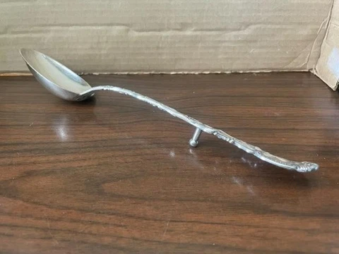 DURGIN LOUIS XV C1891 STERLING LARGE STUFFING SPOON W/ BUTTON 11 3/8" Cover
