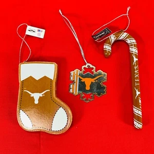 University of Texas UT Longhorns Ornaments Stocking Snowflake Candy Cane (3) - Picture 1 of 13
