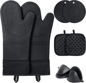 Oven Mitts Pot Holders Sets 8 Pcs Pot Holders Oven Mitts Heat Resistant Kitchen - Picture 1 of 1