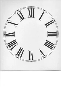 7" & 7 1/2" & 7 3/4"-8" Diameter Clock Dial Face Cardstock-Glossy ROMAN & ARABIC - Picture 1 of 2