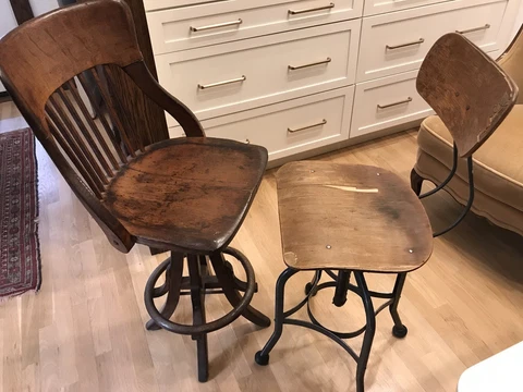 antique swivel industrial drawing chairs Cover