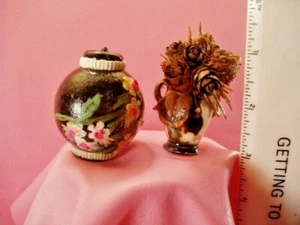 Vase and Dry Flower Pot for Dollhouse. 1:12 or 1:6 Scale 2PC Handplanted OOK - Picture 1 of 5